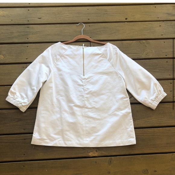 Kate Spade White Silk Quarter Sleeve Blouse - Picture 3 of 3